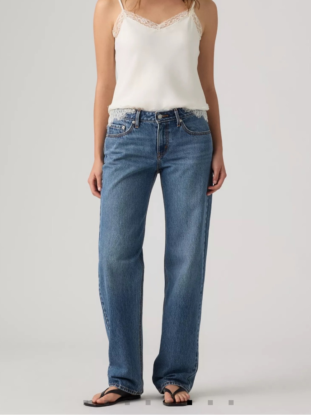Levi's Women's Low Straight Jeans in Medium Wash Blue